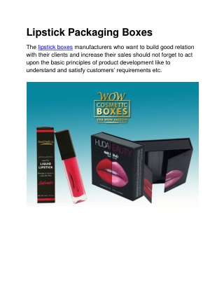 Lipstick packaging boxes