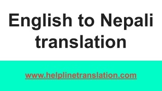 English to Nepali translation