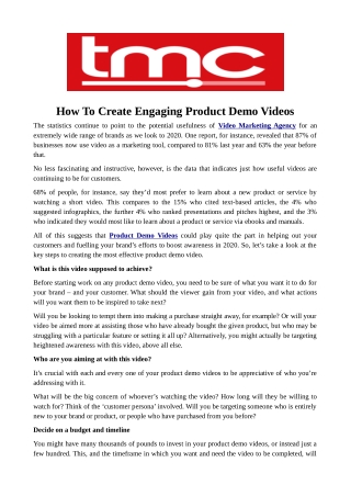 How To Create Engaging Product Demo Videos