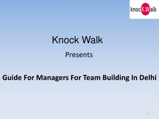 Guide For Managers For Team Building In Delhi