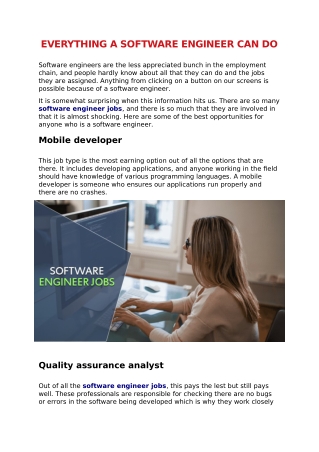 Software Engineeer Jobs Only at EmploynDeploy