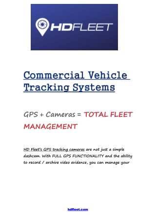 Commercial Vehicle Tracking Systems