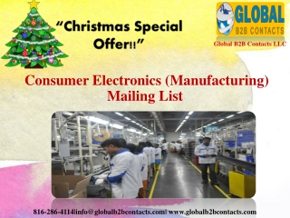 Consumer Electronics (Manufacturing) Mailing List