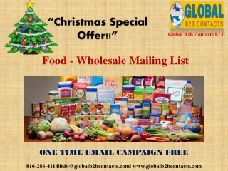 Food - Wholesale Mailing List