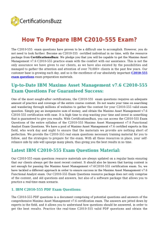 IBM C2010-555 [2019] Exam Questions - Success Secret