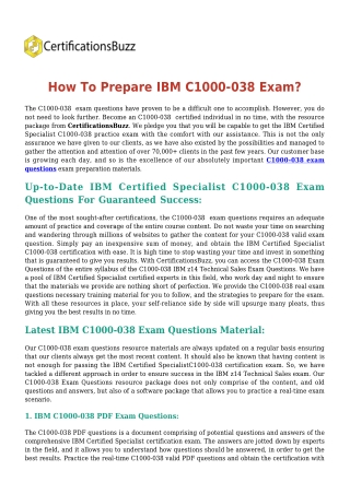 Get IBM C1000-038 [2019] Exam Questions To Gain Brilliant Result