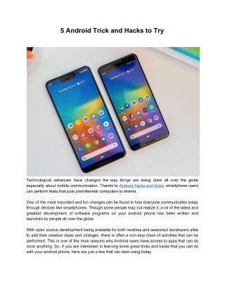 5 Android Trick and Hacks to Try