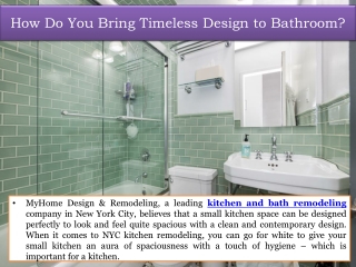 How Do You Bring Timeless Design to Bathroom?