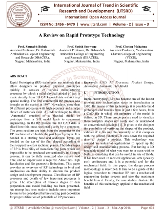 A Review on Rapid Prototype Technology