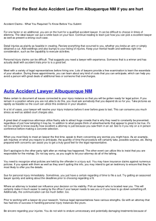 Find the Best Auto Accident Attorney Albuquerque if you are hurt