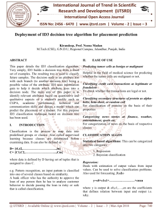 Deployment of ID3 decision tree algorithm for placement prediction