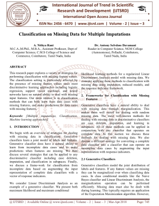 Classification on Missing Data for Multiple Imputations