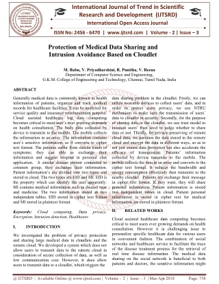 Protection of Medical Data Sharing and Intrusion Avoidance Based on Cloudlet