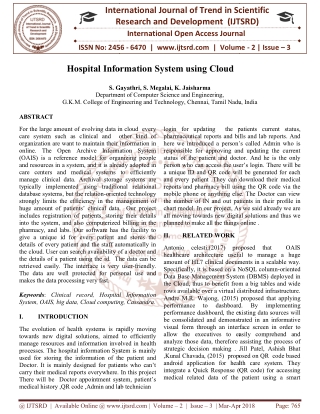 Hospital Information System using Cloud