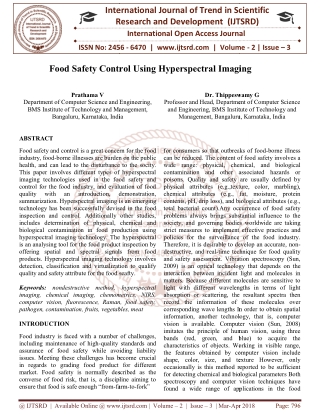 Food Safety Control Using Hyperspectral Imaging