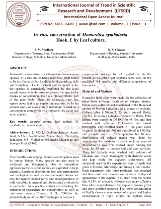 In vitro conservation of Momordica cymbalaria Hook. f. by Leaf culture.