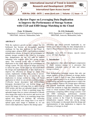 A Review Paper on Leveraging Data Duplication to Improve the Performance of Storage System with CLD and EHD Image Matchi