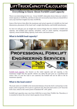 Everything to Know About Forklift Load Capacity
