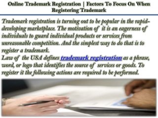 Online Trademark Registration | Factors To Focus On When Registering Trademark
