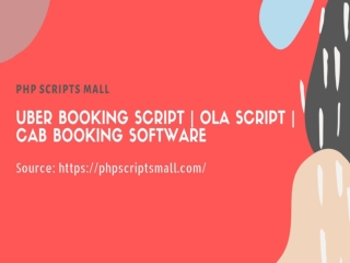 Uber Booking Script | Cab Booking Software | PHP Scripts Mall