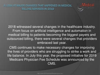 A look at major changes that happened in Medical Billing Services in 2019