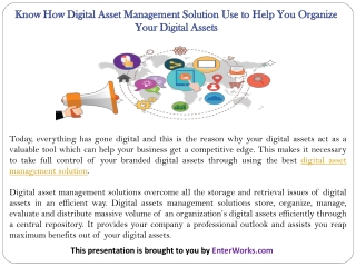 Know How Digital Asset Management Solution Use to Help You Organize Your Digital Assets