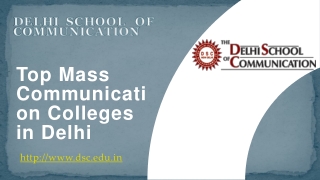 Top Mass Communication Colleges in Delhi - Delhi School of Communication