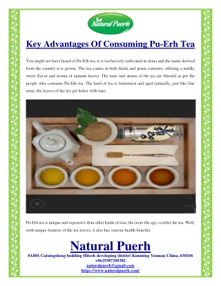 Key Advantages Of Consuming Pu-Erh Tea