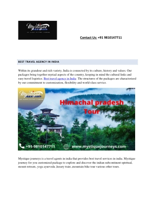Best travel agency in India