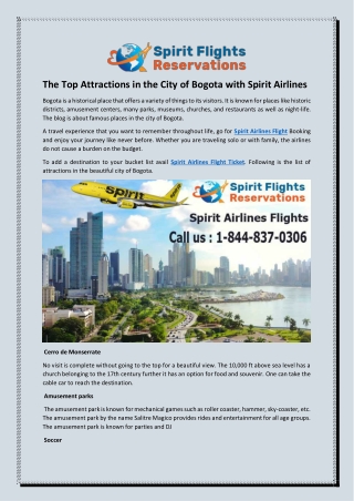 The Top Attractions in the City of Bogota with Spirit Airlines