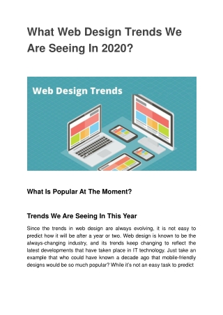 What Web Design Trends We Are Seeing In 2020?
