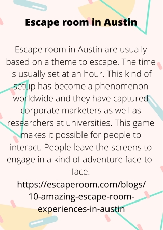 Escape room in Austin