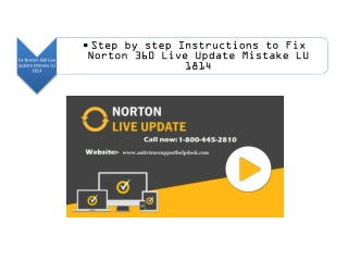 Fix Norton 360 Live Update Mistake LU 1814 | Antivirus Support