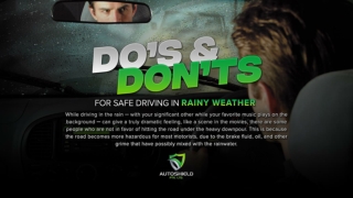Do’s and Don’ts for Safe Driving in Rainy Weather