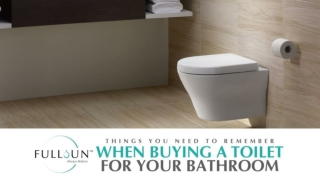 Things You Need To Remember When Buying A Toilet For Your Bathroom