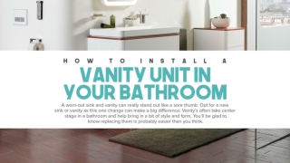 How To Install A Vanity Unit In Your Bathroom