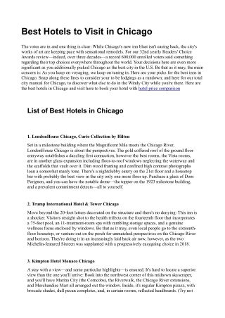 Best Hotels in Chicago