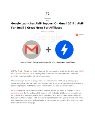 Google Launches AMP Support On Gmail 2019 | AMP For Email