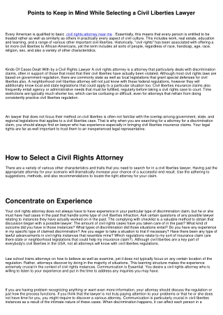 Things to Keep in Mind While Choosing a Civil Liberties Lawyer