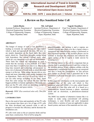 A Review on Dye Sensitized Solar Cell