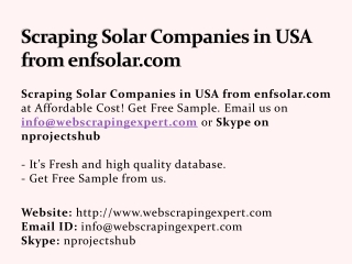 Scraping Solar Companies in USA from enfsolar.com