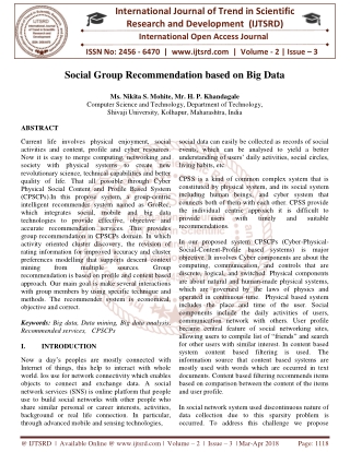 Social Group Recommendation based on Big Data