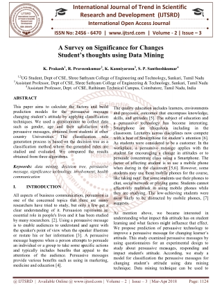 A Survey on Significance for Changes Student's thoughts using Data Mining