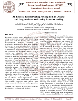 An Efficient Reconstructing Routing Path in Dynamic and Large scale networks using Extensive hashing