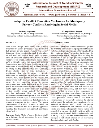 Adaptive Conflict Resolution Mechanism for Multi party Privacy Conflicts Resolving in Social Media