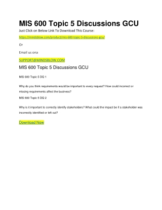 MIS 600 Topic 5 Discussions GCU