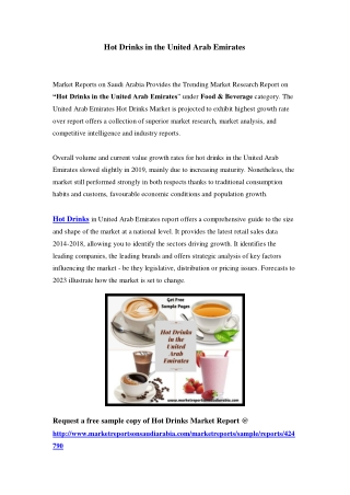 Hot Drinks Market in United Arab Emirates - Outlook to 2023
