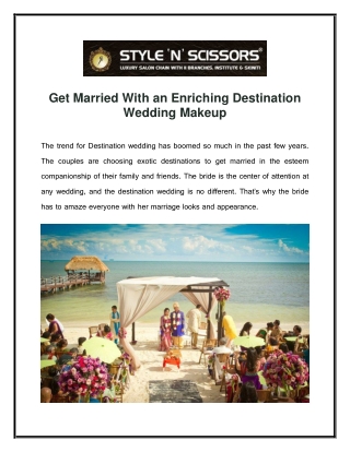 Get Married With an Enriching Destination Wedding Makeup
