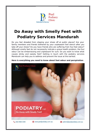 Do Away with Smelly Feet with Podiatry Services Mandurah