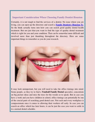 Important Consideration When Choosing Family Dentist Houston